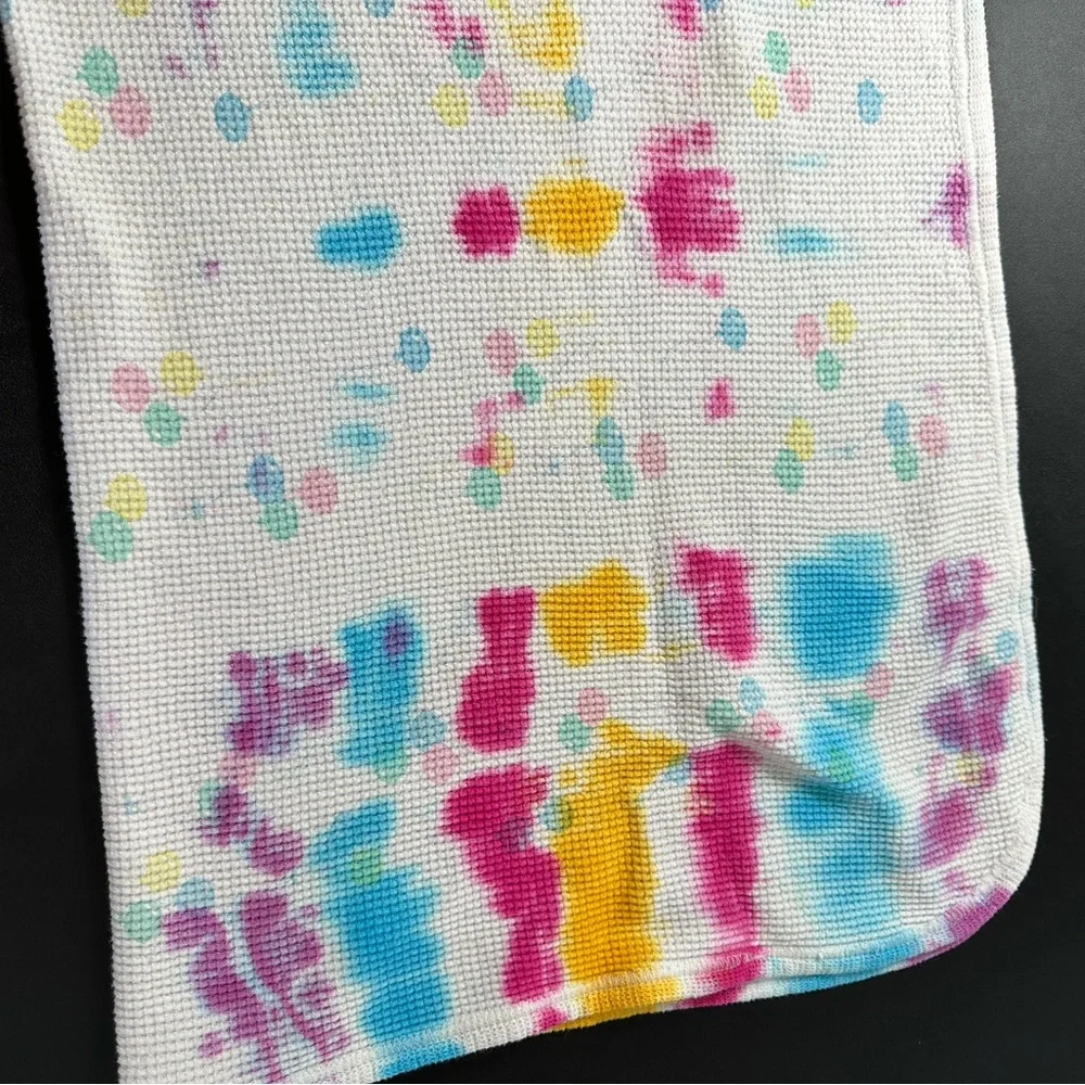 Baby Morgan Cotton Blanket Thermal Waffle Weave Tie-Dyed Balloons Vintage‎ USA